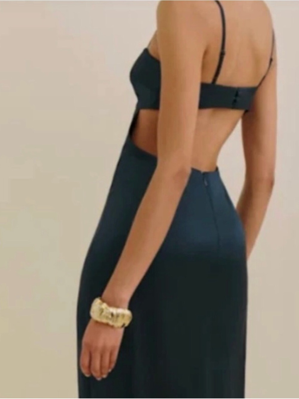 Reformation Jane Satin Maxi Dress Open Back Navy Blue
Back Slit size 8 - Picture 7 of 12